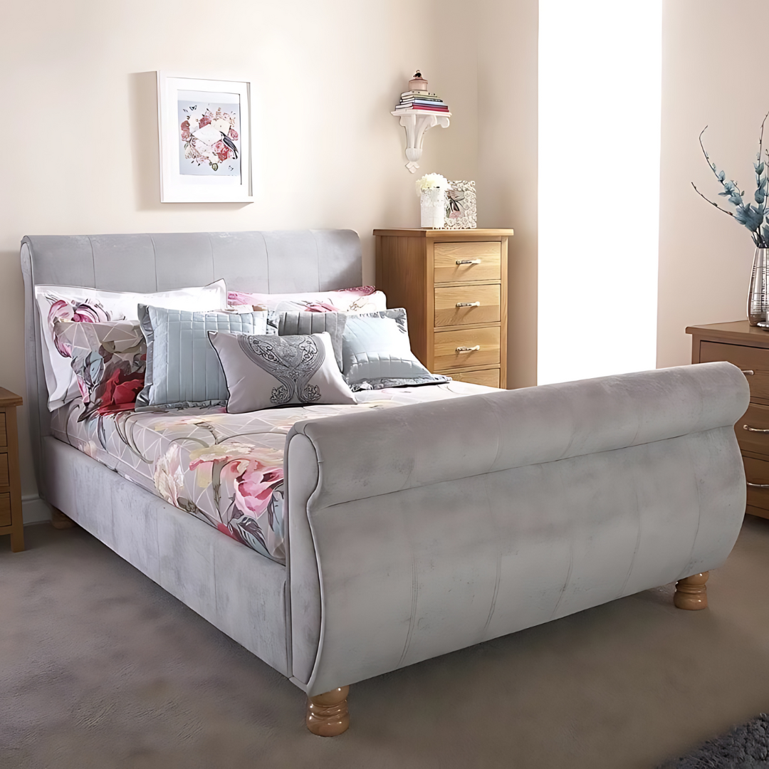 Small Double Bed Frame - Serenity Sleigh Bed